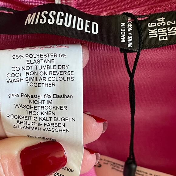 NWT Missguided Pink Slinky Drape Front Maxi Dress - Picture 6 of 7